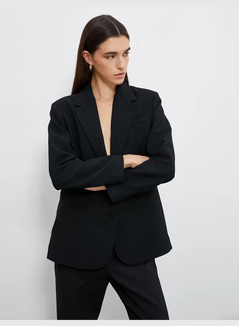 KOTON Double Button Oversized Blazer Jacket