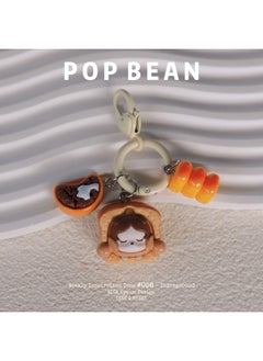 Generic POP BEAN Bubble Mate Moe Grain Toast Series Sp Toast Pendant Keychain Bag Decoration Gift-Specifications:Labubu+leather Rope Keychain Style  - Image 5