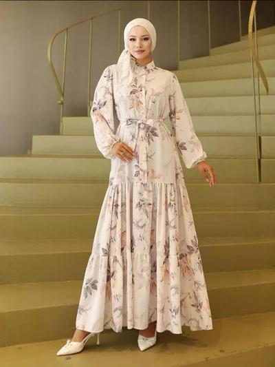 BIG DART BDART Buttoned Crew Neck Maxi Dress with Waistband