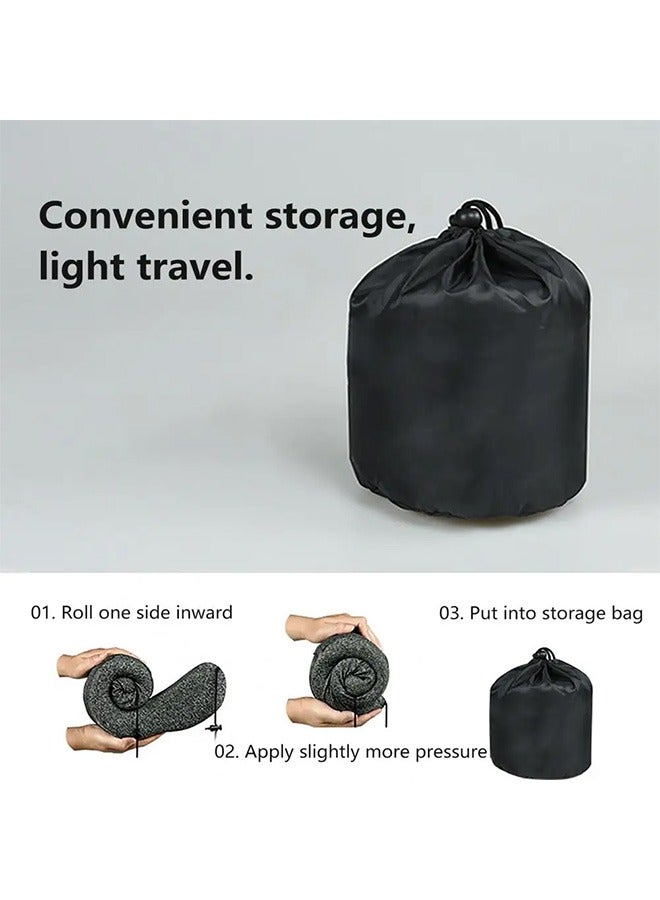 Hooded U-Shaped Travel Pillow，Memory Foam Travel Pillow，Adult Airplane Pillow for Head Rest Neck Support, Portable Pillow for Office Cars Trains Long Flights Sleeping (Grey) - Image 5