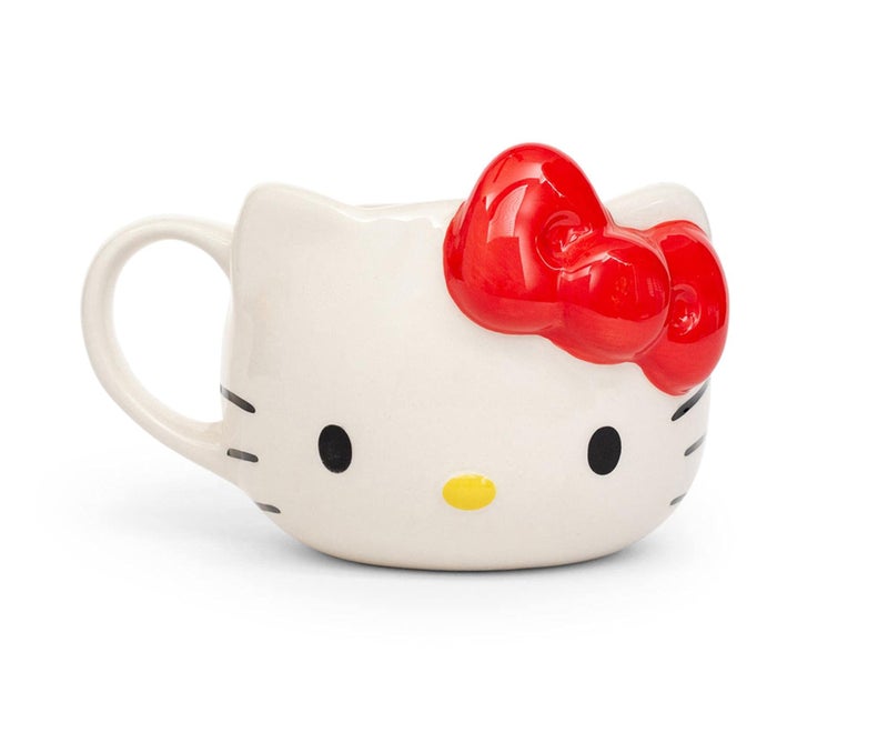 Silver Buffalo Hello Kitty Face Ceramic 3D Sculpted Mug 22Ounces