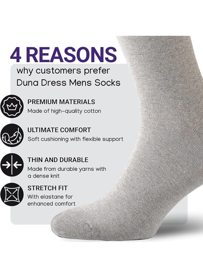 Mens Dress Socks, Lightweight Cotton Crew Socks, Super Soft and Breathable Socks for Men, Black Socks - Image 3