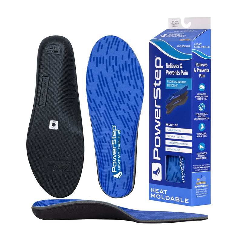 Powerstep unisex adult Archmolds Orthotic Insoles Heat Moldable Shoe Inserts for Maximum Cushioning and Full Support Physical Therapy Equipment At Blue Men s 10105 Women 11512 US