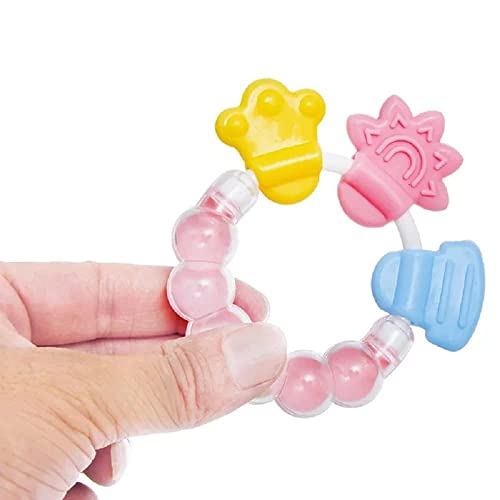 BabyGo Baby Rattle & Teether Toy | BPA-Free Silicone Chew Soother, Safe & Gentle on Gums | Soft Natural Gum Relief Toy for Infants | Early Learning Teether Hand Grip (Pack of 1, Multicolor) - Image 5