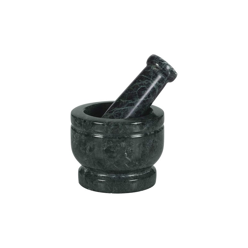 Terosa Oasis Green Mortar Pestle Set or Ohkli Musal or Kharal or Idi Kallu or Khal Musal or Khalbatta or Spice GrinderStd4 Inch Marble - Image 1