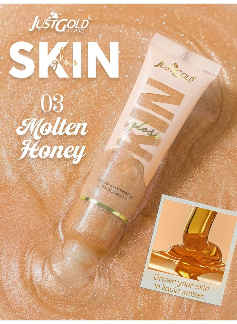 Just Gold Liquid Illuminator Skin Gloss - 03-Molten Honey - Image 2