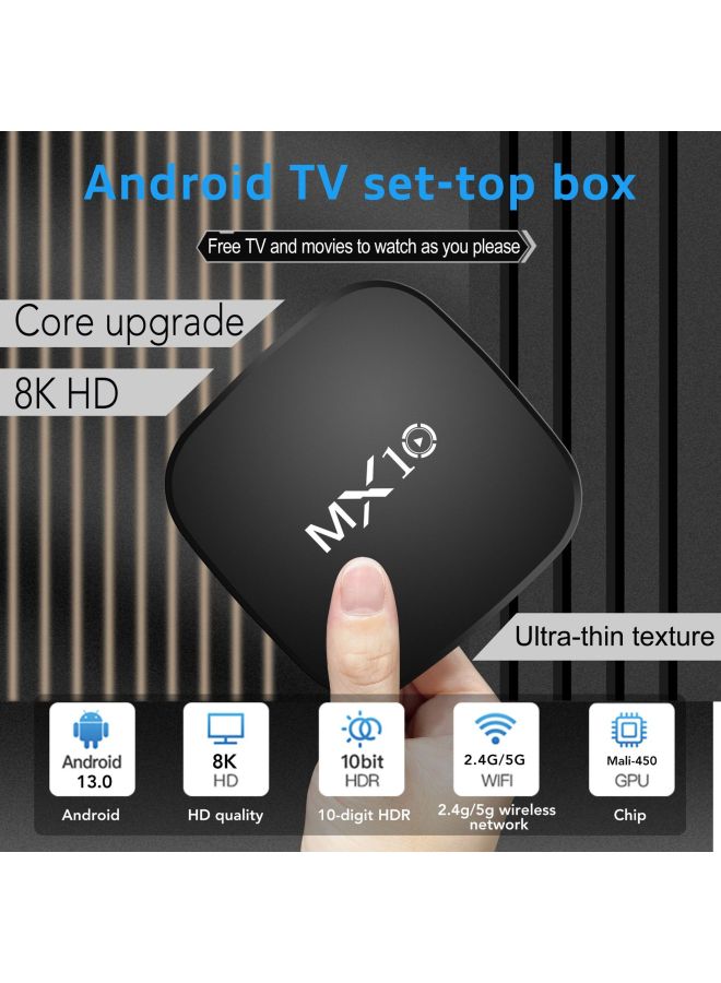 Network Set-top Box MX10-8K TV Box Android 13 Network Player Voice Remote Control-Color:Australian Regulations 2+16  - Image 2