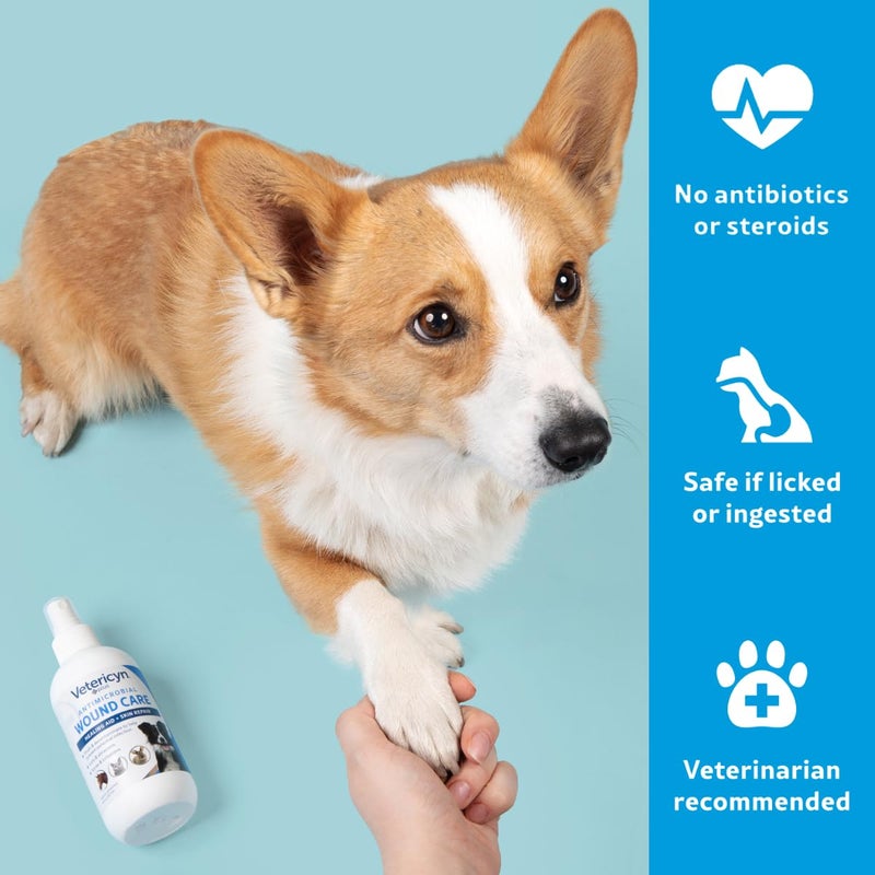 Vetericyn Plus Dog Wound Care Spray | Healing Aid and Skin Repair, Clean Wounds, Relieve Dog Skin Allergies, Safe for All Animals. 8 ounces - Image 3
