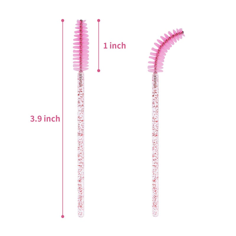 CHEFBEE 100PCS Disposable Eyelash Brush, Mascara Wands Makeup Brushes Applicators Kits for Eyelash Extensions and Eyebrow with Container (Light Pink) - Image 5
