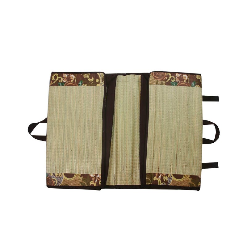 Future Lifestyle Foldable Cushion Mat Korai River Grass 5 X 6 ft Fabric Brown Cotton with 18 MM Soft Foam 23 Density Portable Mattress - Image 2
