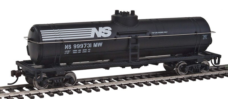 Walthers Trainline Tank Car-Ready to Run-Norfolk Southern (Black, White) 931-1447 HO Scale Model Railroad - Freight Model - Image 1
