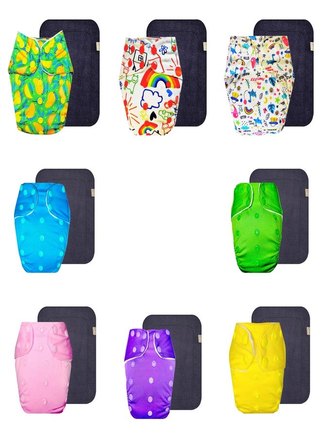 حفاضات قماشية فاخرة من دمبلدو مع حشوة رمادية (عبوة من 8 قطع) | مضادة للحساسية | تسمح بمرور الهواء | سريعة الجفاف | مثالية للأطفال الصغار | من 3 أشهر إلى 3 سنوات | للجنسين - Image 1