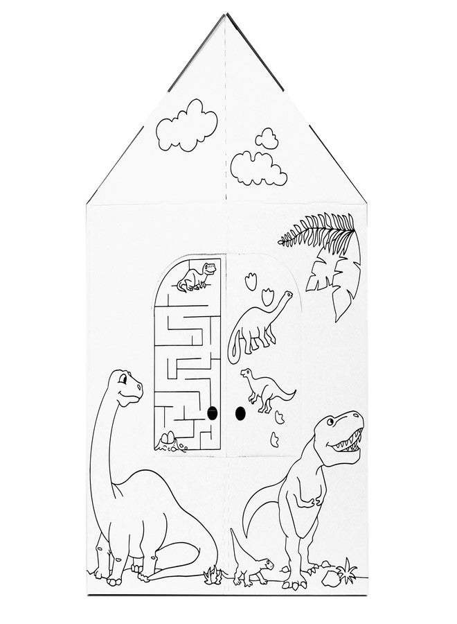Easy Playhouse Cardboard Dinosaur House - Kids Art & Craft for Indoor & Outdoor Fun, Color Dino Species, 32inchesX26.5inchesX40.5inches - Image 4