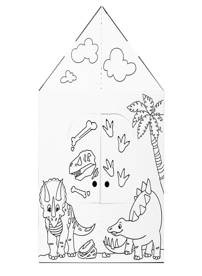 Easy Playhouse Cardboard Dinosaur House - Kids Art & Craft for Indoor & Outdoor Fun, Color Dino Species, 32inchesX26.5inchesX40.5inches - Image 3