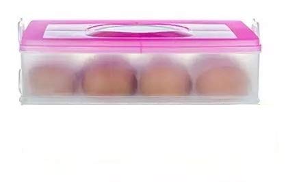 VEDVIT Plastic Egg Storage Box Container Holder Tray for Fridge Refrigerator Kitchen Food and Vegetable Egg Storage Container with Lid Multicolor 12 GridSingle Layer - Image 4