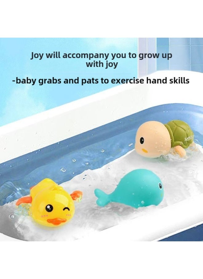 Generic - Baby Bath Toy Children's Water Play Crab Swimming Baby Children's Water Play Little Duck Little Turtle Coil Toy-Color:Cute Runny Elephant In The Water [purple Clothes Style] Bagged - Image 1