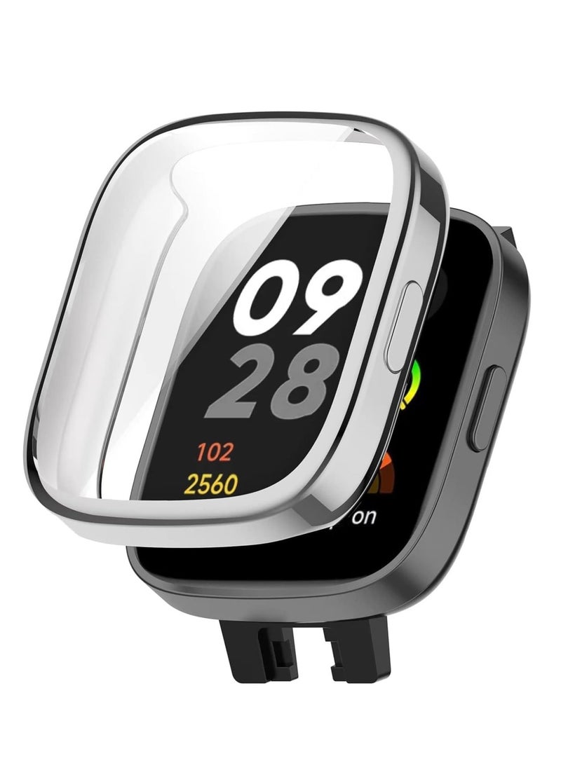 TPU Full Protective Case Cover Compatible with Redmi Watch 3  lite/watch 3 active Smartwatch (Silver)  - Image 1