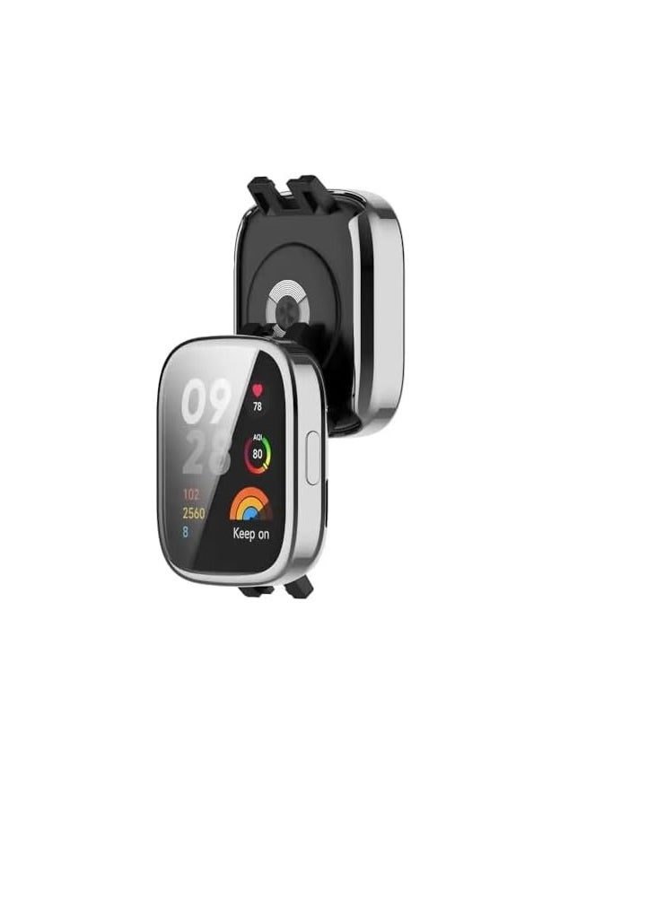 TPU Full Protective Case Cover Compatible with Redmi Watch 3  lite/watch 3 active Smartwatch (Silver)  - Image 2
