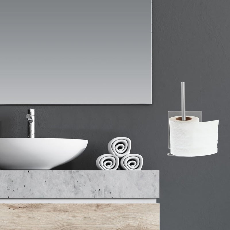 Stainless Tissue Storage Stand and Kitchen Cling Wrap Holder, 14.5cm Punch-Free Wall-Mounted Roll Paper Rack for Bathroom and Kitchen Organization - Image 5
