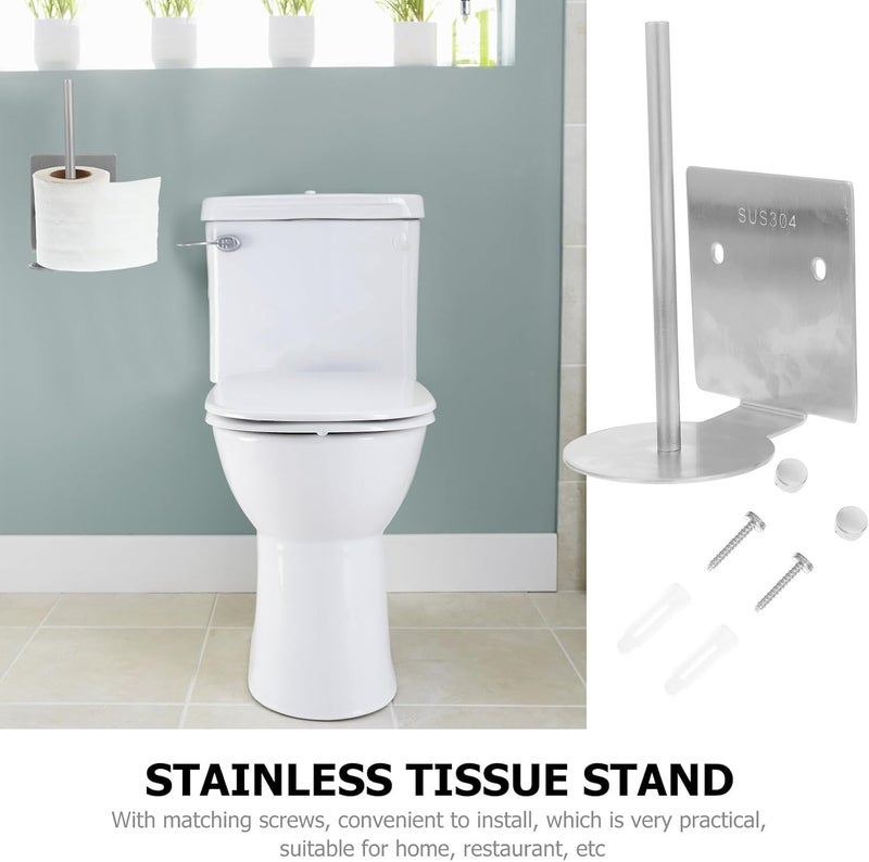 Stainless Tissue Storage Stand and Kitchen Cling Wrap Holder, 14.5cm Punch-Free Wall-Mounted Roll Paper Rack for Bathroom and Kitchen Organization - Image 3
