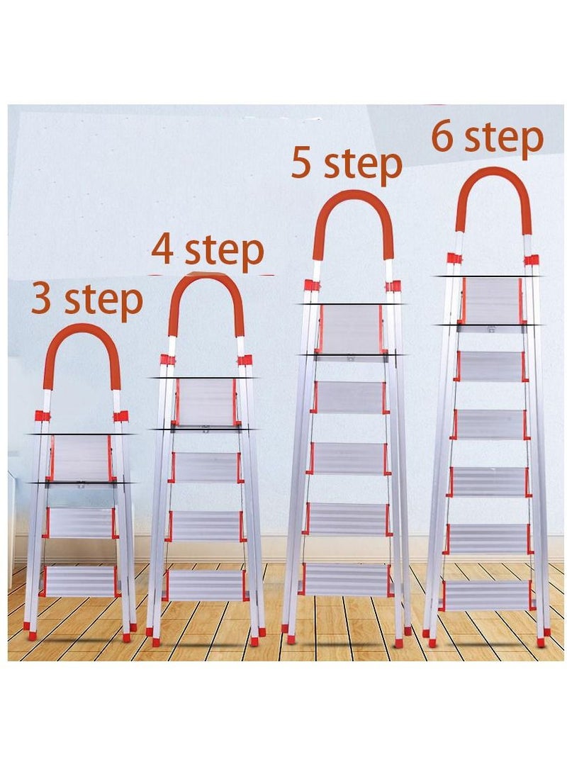 SUNRISE 5 Steps Ladder Aluminum Folding Step Stool With Anti Slip Sturdy And Wide Pedal Lightweight Portable Multi Use Step Ladder For Home And Kitchen Use Space Saving - Image 5