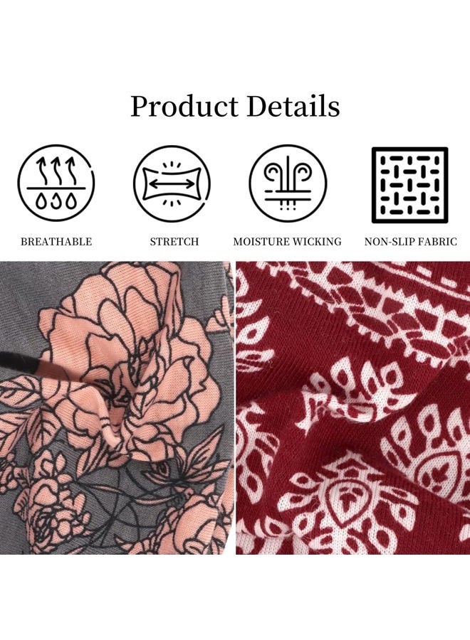 YARIEW 6Pcs Boho Headbands Head Bands Sweat Band Hair Wrap Headwrap Fashion Boho Wide Thick Workout Yoga Elastic Headbands Mens Cooling Running Sports Headband Sweatbands for Women - Image 4