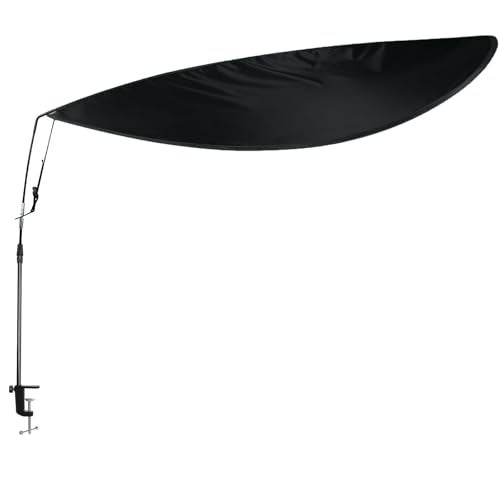 CKAGF Adjustable Office Cubicle and Desk Shade 55 Inch Extra Large Privacy Shade for Desk Blocks Overhead Light Glare and Distractions 360 Rotating Height Adjustable Desk Canopy for Office Workspace - Image 1