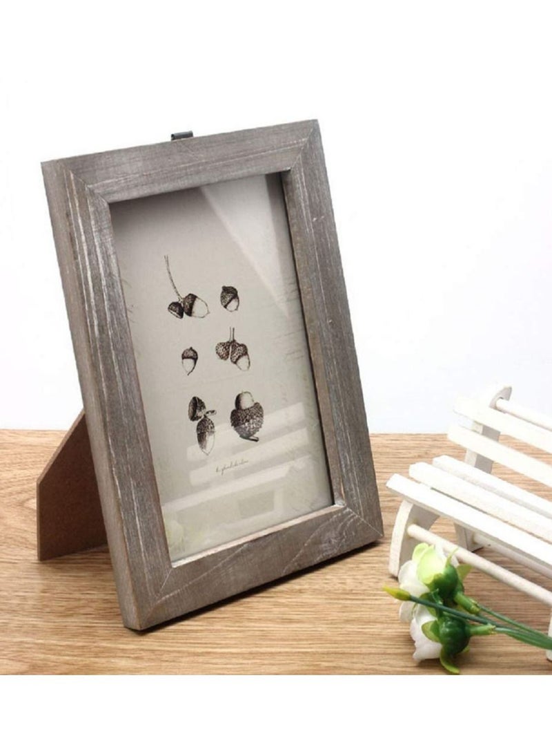SYOSI Retro Wooden Picture Frame, SYOSI 6-Inch Vintage Photo Display Frames for Home Office Shop Store 4R Decoration Draws Festivals Gift (Antique Wood Color)  - Image 3