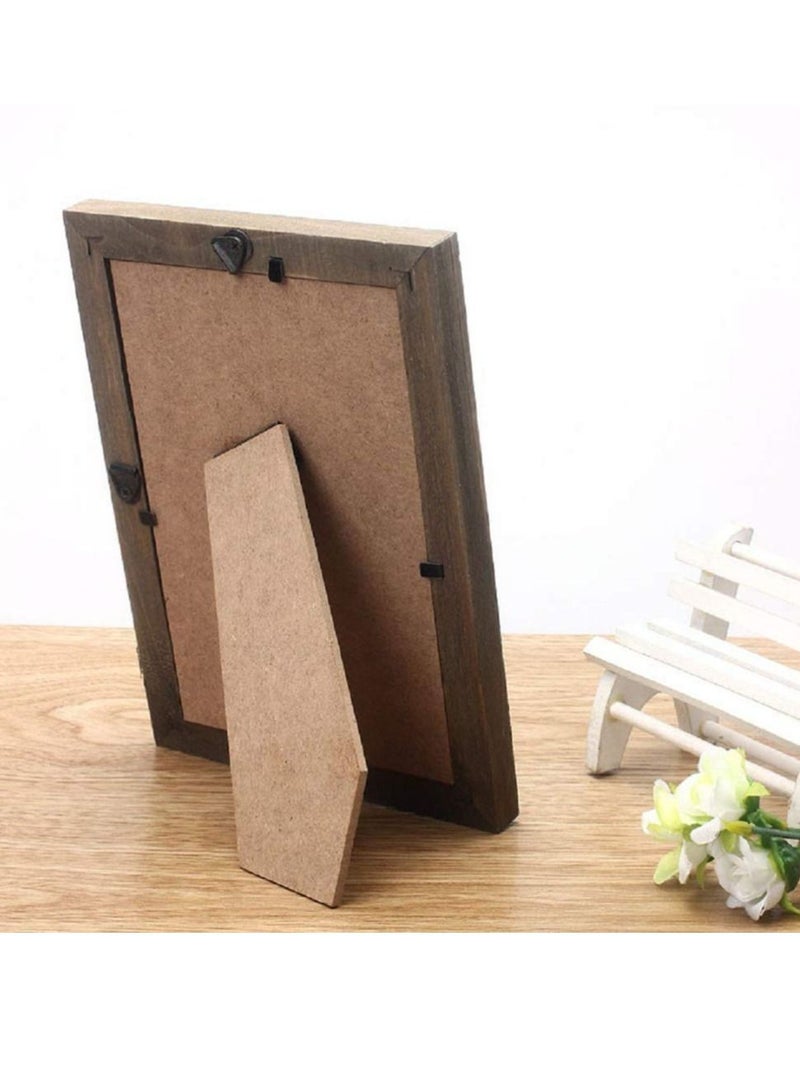 SYOSI Retro Wooden Picture Frame, SYOSI 6-Inch Vintage Photo Display Frames for Home Office Shop Store 4R Decoration Draws Festivals Gift (Antique Wood Color)  - Image 4