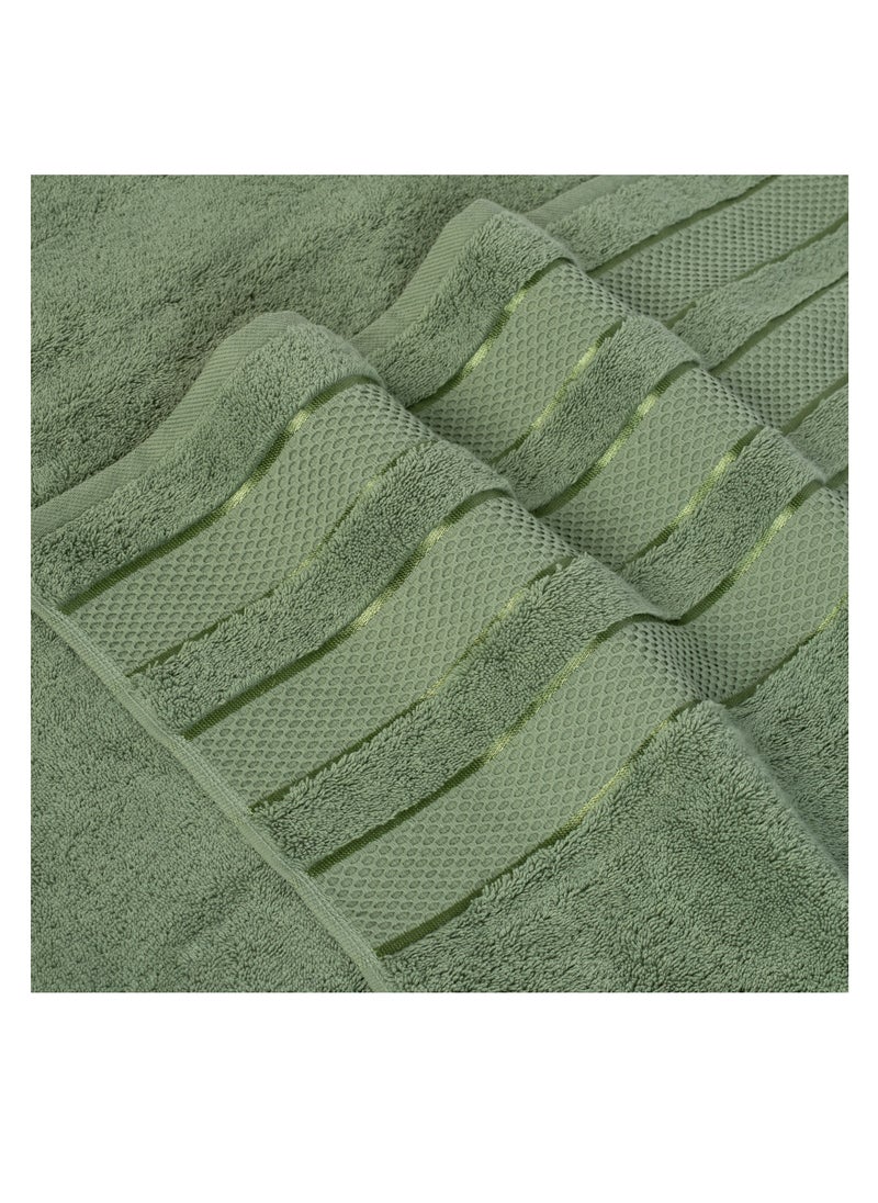 Safi Plus 6-Piece Towel Set 100% Turkish Genuine Cotton Super Soft & Absorbent Luxury Hotel Quality 600 GSM Cotton Bathroom Towels, 2 Bath Towels, 2 Hand Towels, 2 Washcloths, Sage Green  - Image 4