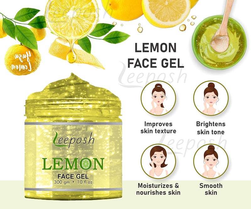 Leeposh Lemon Gel Lemon Vitamin C Gel skin Glow Lightening 300 gm best for Acne Clear skin Lightening - Image 5