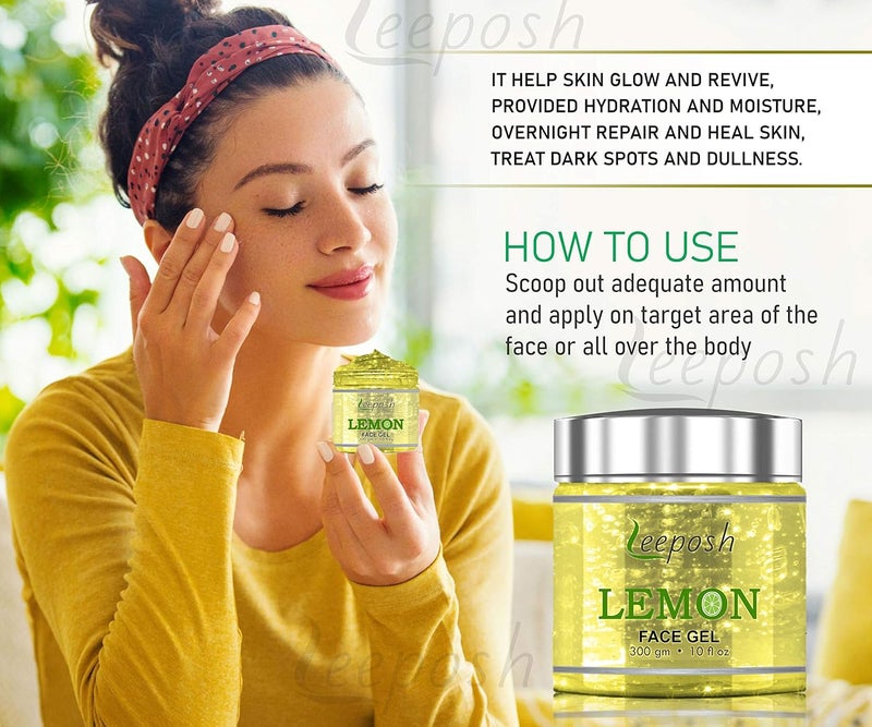 Leeposh Lemon Gel Lemon Vitamin C Gel skin Glow Lightening 300 gm best for Acne Clear skin Lightening - Image 3