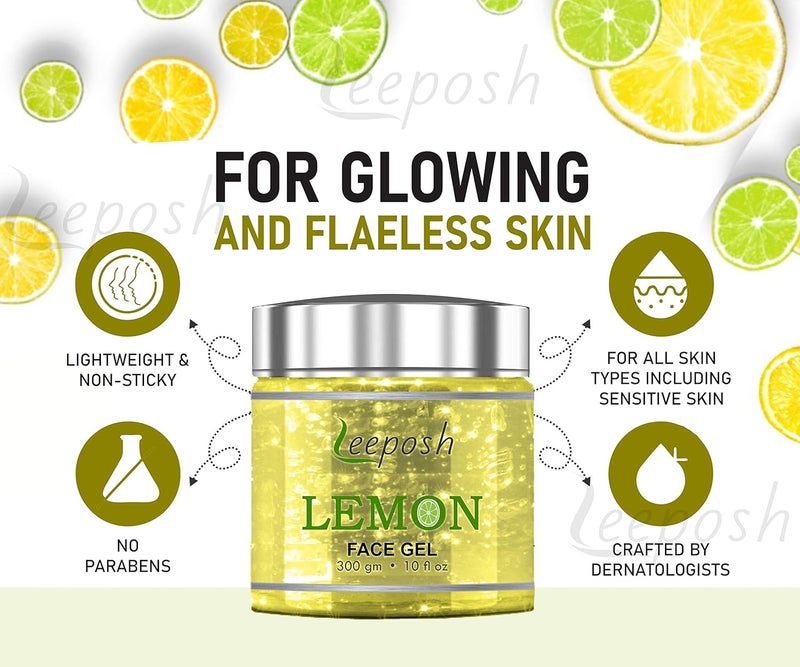 Leeposh Lemon Gel Lemon Vitamin C Gel skin Glow Lightening 300 gm best for Acne Clear skin Lightening - Image 4