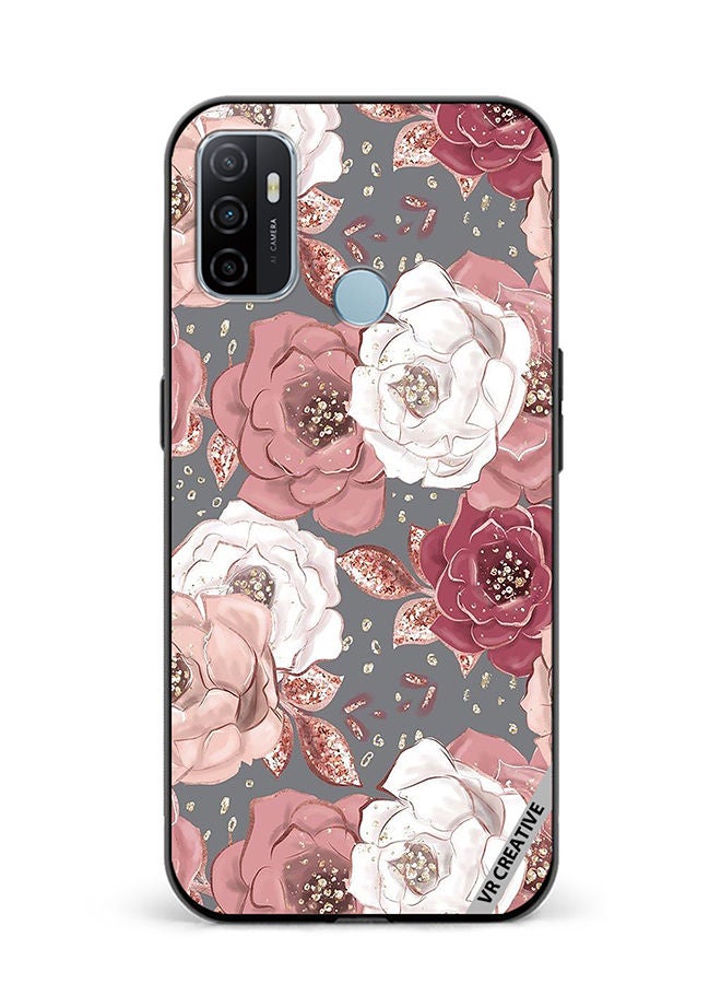 VR CREATIVE Protective Case Cover For Oppo A53 Rose Flower Design Multicolour - Image 1