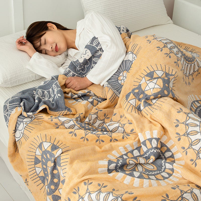 Five-Layer Pure Cotton Gauze Towel Bed Sheet 2023 New Single Double Air Conditioning Quilt Sofa Blanket Lunch Break Summer Cool Quilt - Image 5