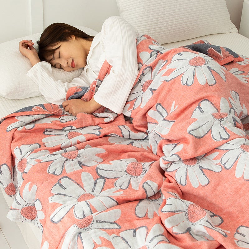 Five-Layer Pure Cotton Gauze Towel Bed Sheet 2023 New Single Double Air Conditioning Quilt Sofa Blanket Lunch Break Summer Cool Quilt - Image 1