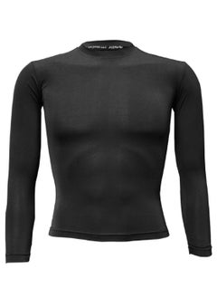 International Uniform L.L.C Men's Athleisure Full Sleeves Polyester Round Neck Black T-shirt  - Image 1