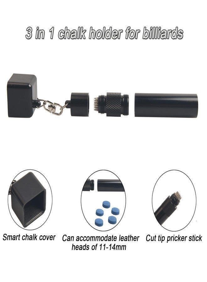 LAKE OF FIRE 3-in-1 Snooker/Pool Cue Tip Shaper with Repair Tool, Cue Tip Storage, and Billiard Chalk Holder(Black) - Image 3