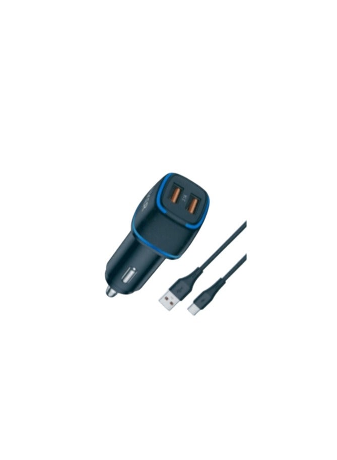 12W Micro USB 2-Port Car Charger