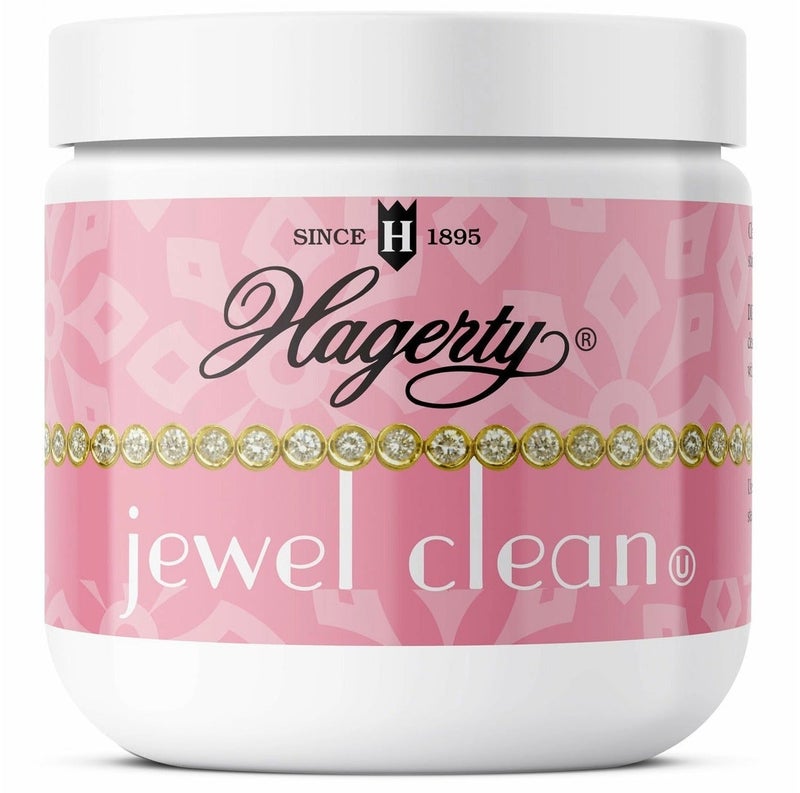 Hagerty Jewel Clean Jewelry Cleaner, 7 oz with Dipping Basket and Brush, Gently Cleans Diamonds, Precious Stones, Gold and Platinum, Ammonia-Free and Fragrance-Free Formula - Image 1