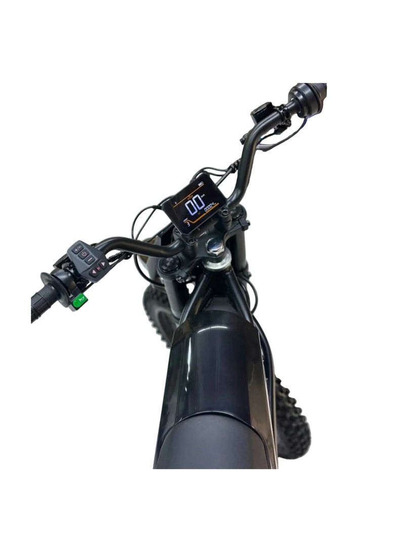 Kugoo Wish02 Pro Black Edition Electric Dirt Bike 2500W Powerful Motor, 70KM/H Max Speed 50,60KM Range Heavy Duty Frame Off Road Tires, Black - Image 3
