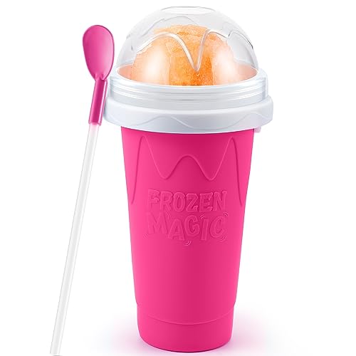 Tgosomt Slushy Cup, Magic Quick Frozen Slushie Maker Cup Squeeze,Ice Cream Make,Cool Fun Stuff Things Gadgets (Pink) - Image 1