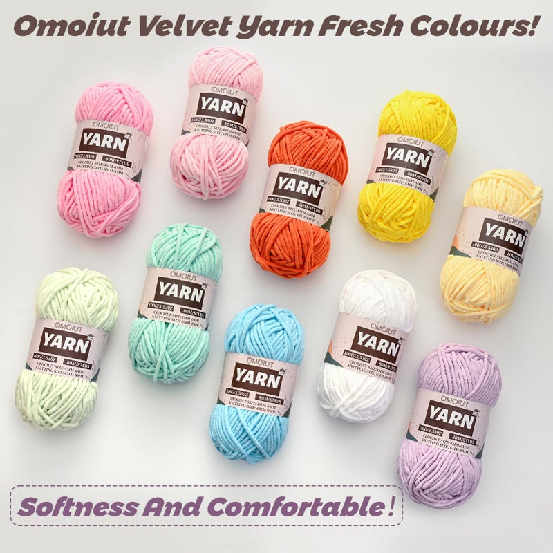 OMoiut 12 Pack Chunky Chenille Yarn for Crocheting, Bulky Velvet Yarn for Crochet, Baby Yarn for Crocheting Soft Blanket, 42.3 oz (1050 yds) Amigurumi Yarns for Craft Set C - Image 3