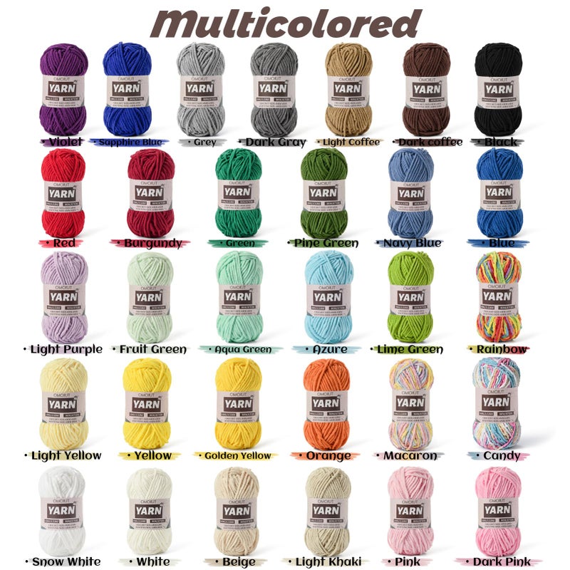 OMoiut 12 Pack Chunky Chenille Yarn for Crocheting, Bulky Velvet Yarn for Crochet, Baby Yarn for Crocheting Soft Blanket, 42.3 oz (1050 yds) Amigurumi Yarns for Craft Set C - Image 4