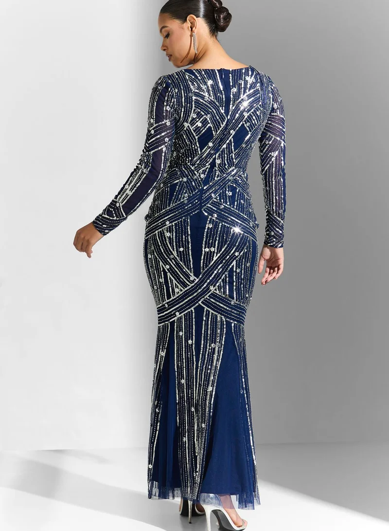 Amelia Rose Embellished Sweetheart Neck Dress