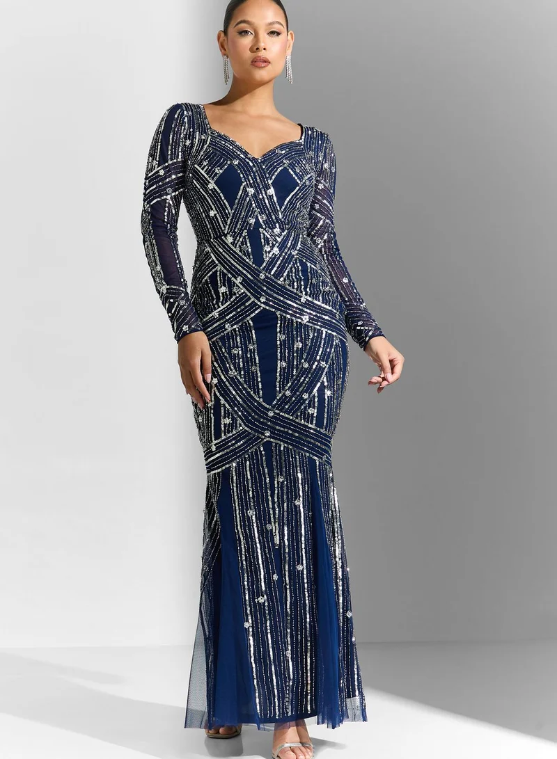 Amelia Rose Embellished Sweetheart Neck Dress