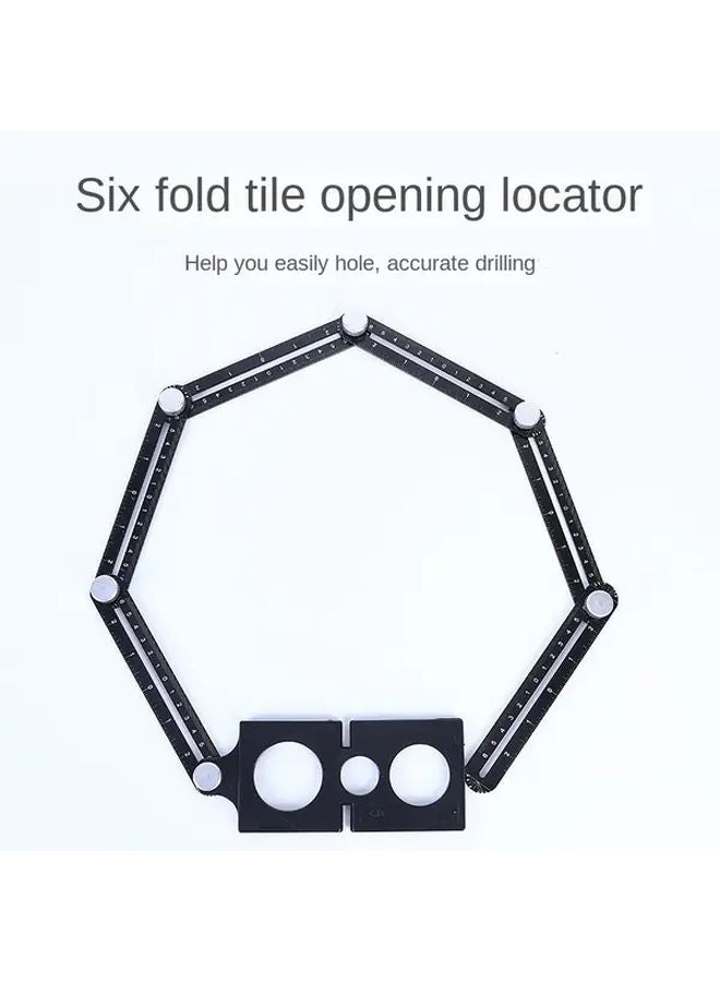 Six Fold Ruler Aluminum Alloy Multi Purpose Folding Tool for Woodworking Tile Punch Locator - Image 3