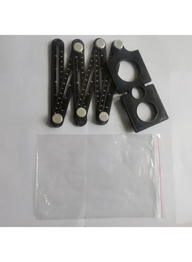 Six Fold Ruler Aluminum Alloy Multi Purpose Folding Tool for Woodworking Tile Punch Locator - Image 1