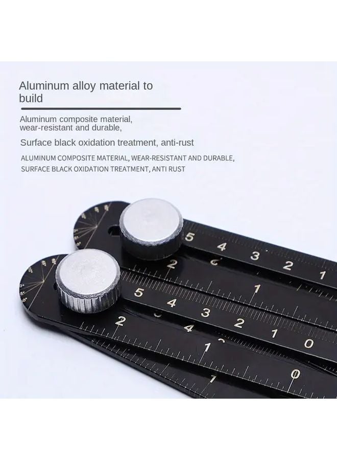 Six Fold Ruler Aluminum Alloy Multi Purpose Folding Tool for Woodworking Tile Punch Locator - Image 4