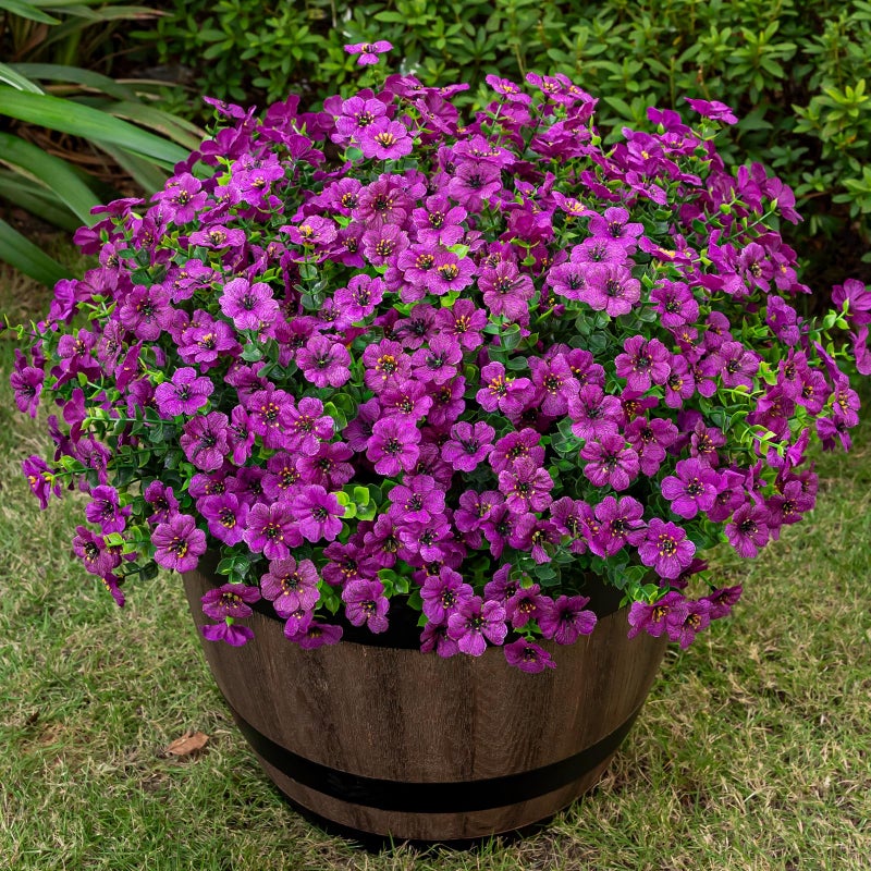 Lnoicy Artificial Flowers for Outdoor Fake Plants for Spring Decoration,20 Bundles Faux Eucalyptus Flowers for Planter UV Resistant Lifelike for Home Porch Garden（Fuchsia） - Image 1